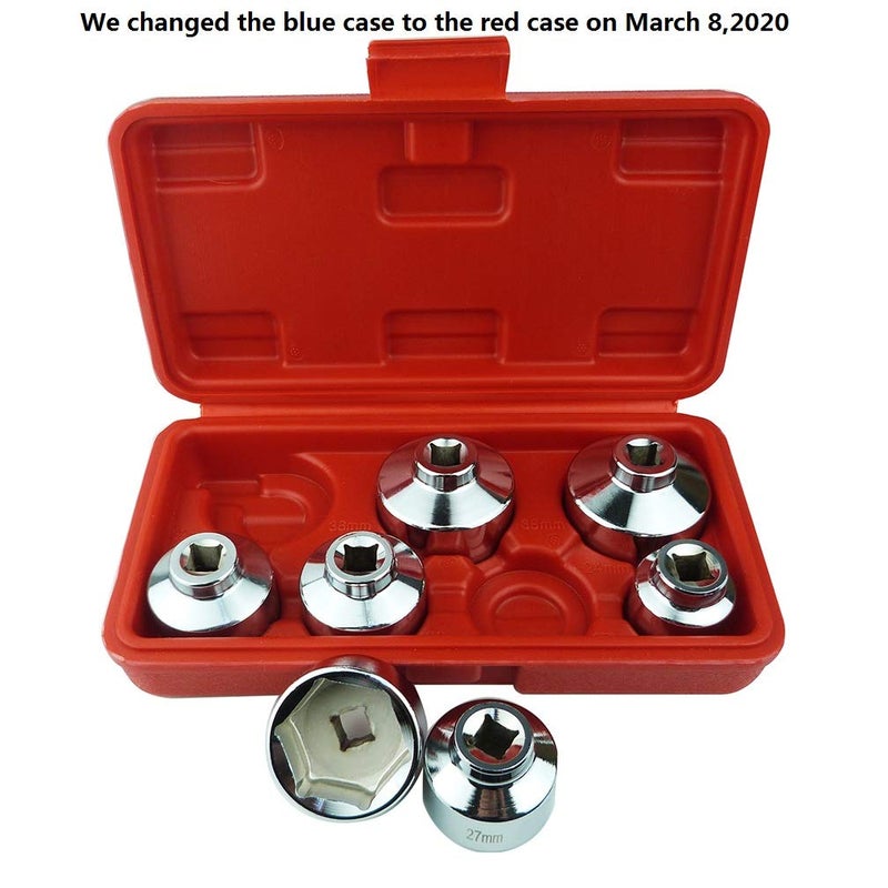 Ibetter Heavy Duty 7-Piece Oil Filter Cap Wrench Tool Kit Can Last For Ever Includes 24mm,27mm,29mm,30mm,32mm,36mm,38mm Socket Set Compatible with Mercedes Benz, VW, BMW and More Oil Filter Housing - Image 2